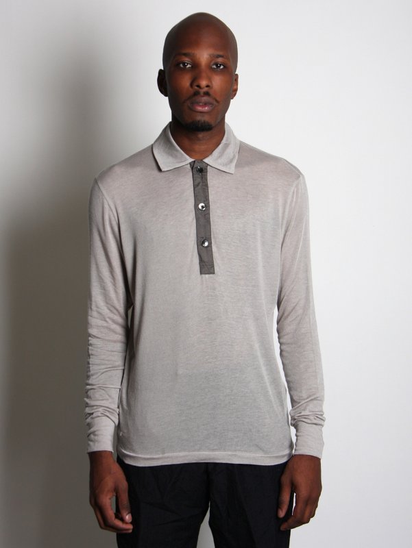 kolor Men's Long Sleeved Cashmere Mix Polo