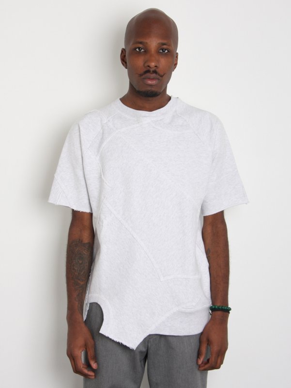 Kolor Men's Short Sleeve Asymmetric Panelled Sweatshirt