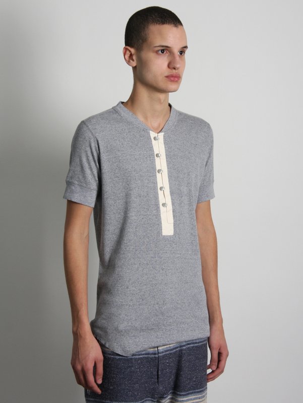 Kzo Collarless Half Plackett T-Shirt