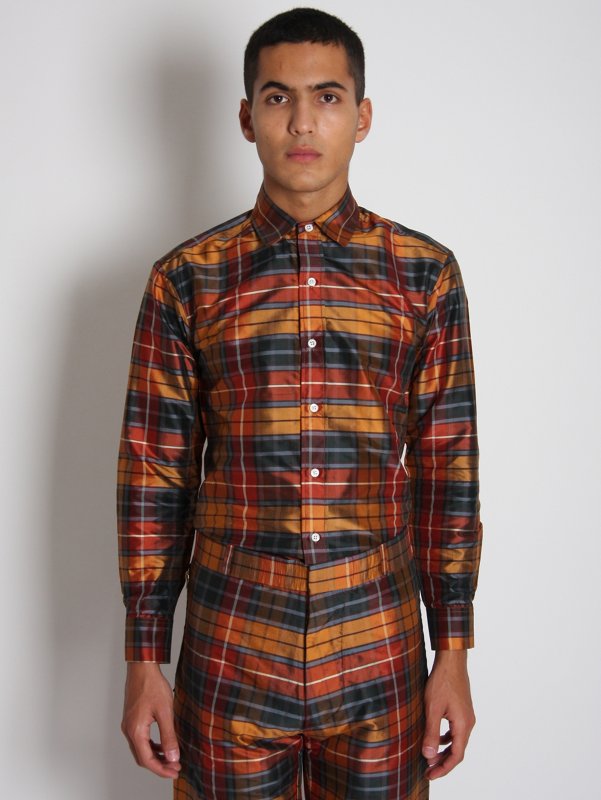 Lou Dalton Raised Seam Tartan Silk Shirt