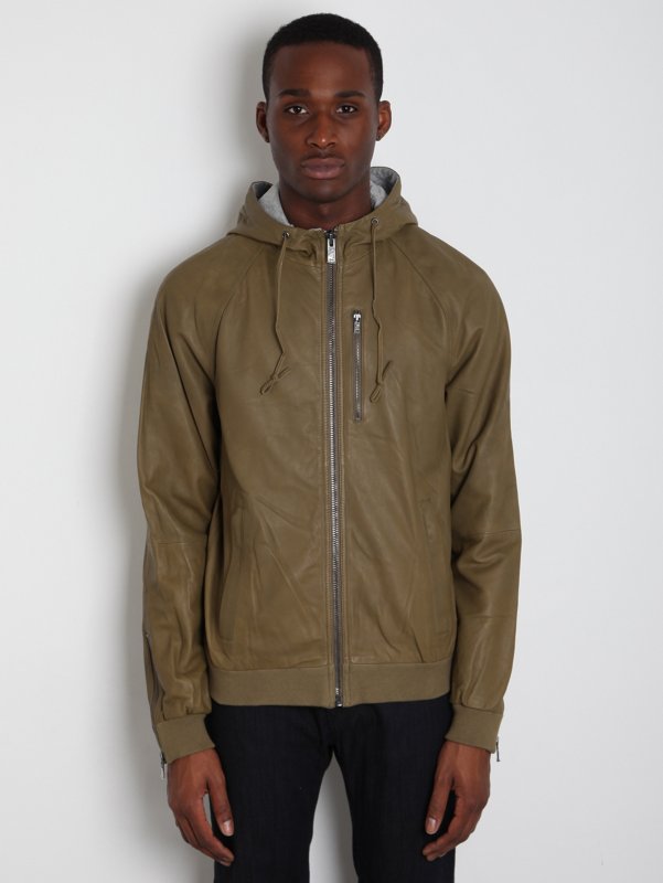 Marc By Marc Jacobs Men's Washed Leather Hooded Jacket