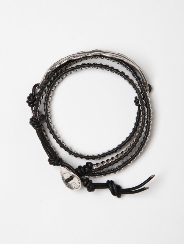 M.Cohen Silver Triple Wrap with Feather
