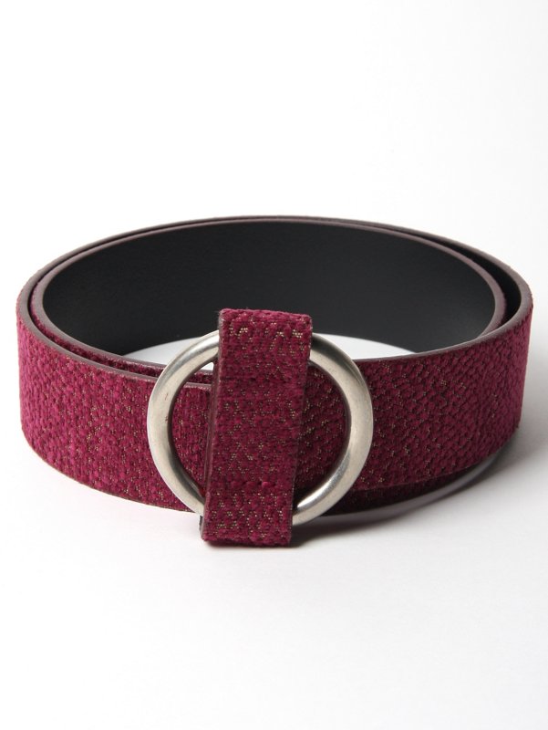 Maison Martin Margiela Velvet Print Round Buckle Belt
