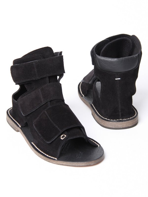 Maison Martin Margiela 22 Velcro Strap Suede Sandals 