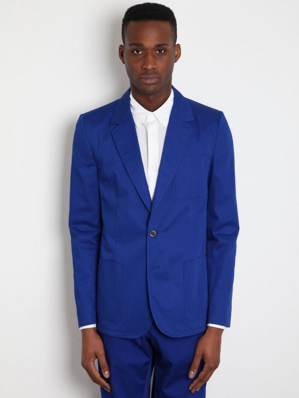 Maison Martin Margiela 10 Men's Electric Blue Cotton Jacket