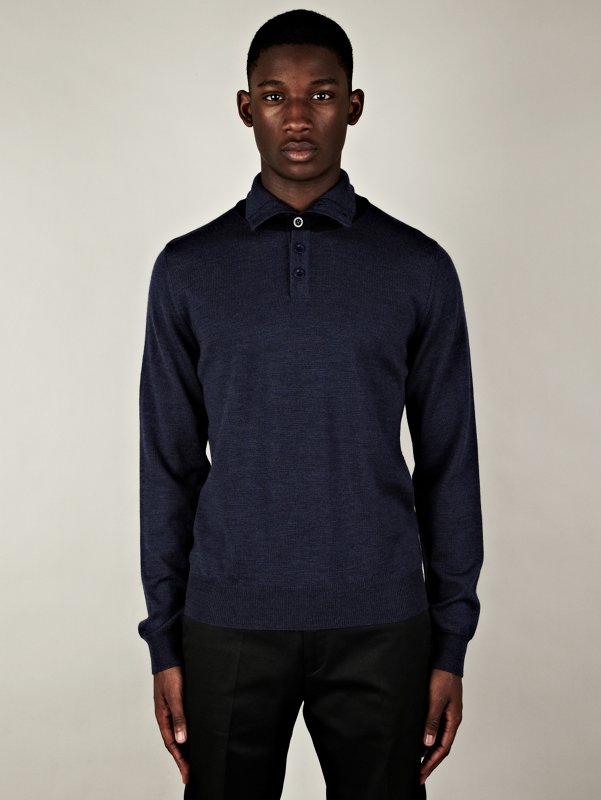 Maison Martin Margiela 10 Men's Button Up Funnel Neck Knit