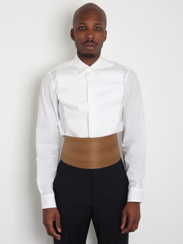 Maison Martin Margiela 0 Artisanal Wooden Cummerbund Belt