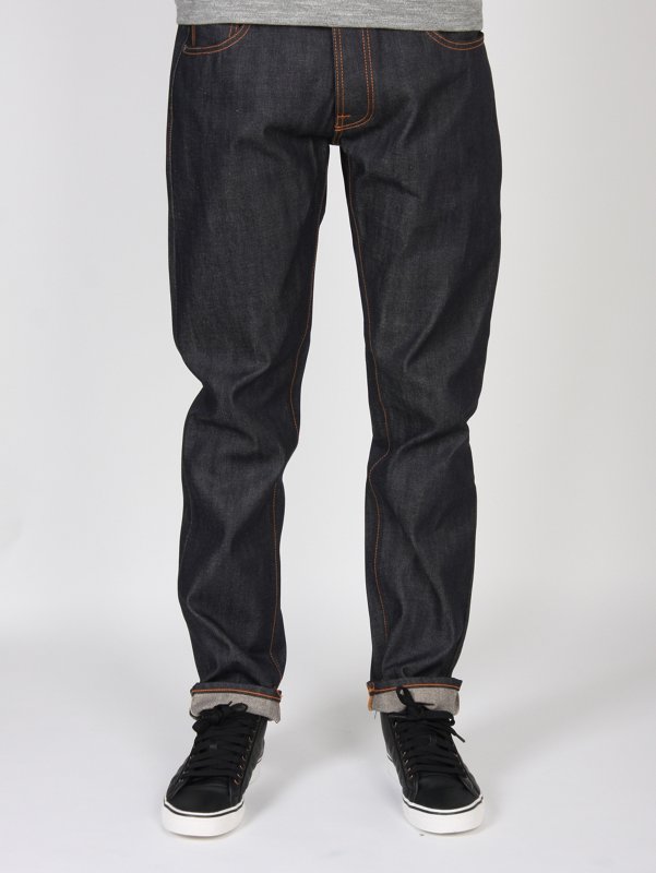 Nudie Jeans Men's Sharp Bengt Orange Selvedge Dry Jean