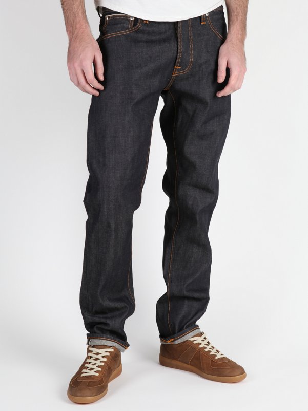 Nudie Jeans Men's Sharp Bengt Dry Orange Selvedge Jeans