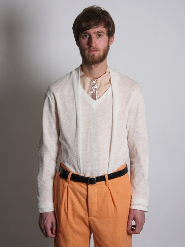 Omar Kashoura Collared Top Cut Out Heart