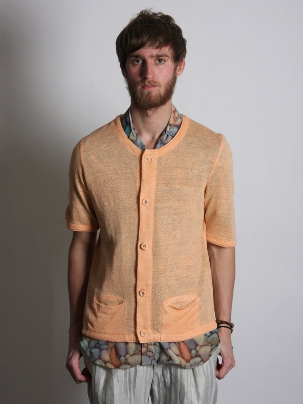 Omar Kashoura Short Sleeved Cardigan Flat Bind