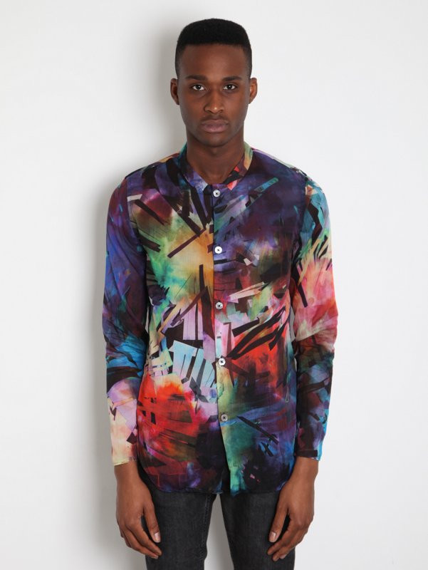 Paul Smith Men's Printed Drop Collar Shirt