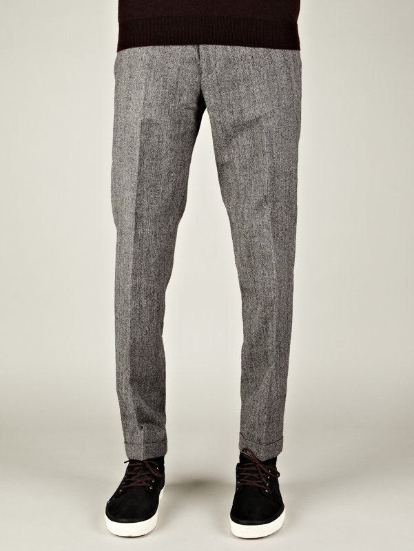Paul Smith Micro Dog Tooth Check trousers with turn-up