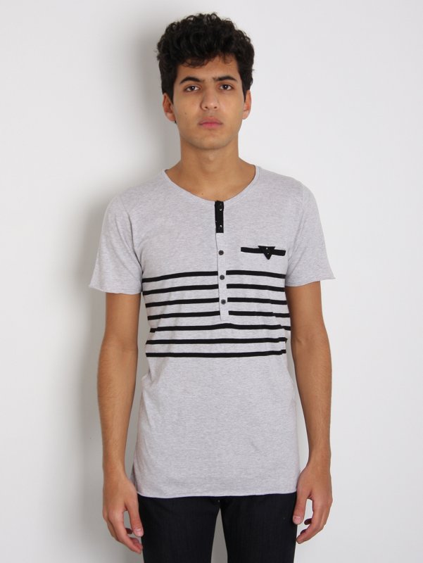 Prim I Am Stripe Pocket Henley T-Shirt