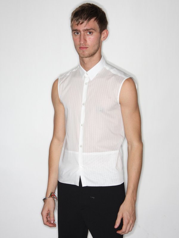 Raf Simons Sleeveless Cropped Shirt