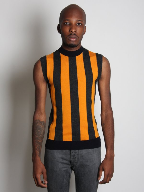 Raf Simons Sleeveles Striped Sweater