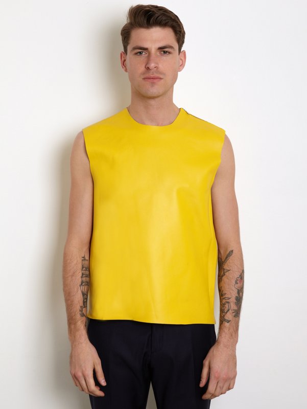 Raf Simons Men's Sleeveless Leather Top