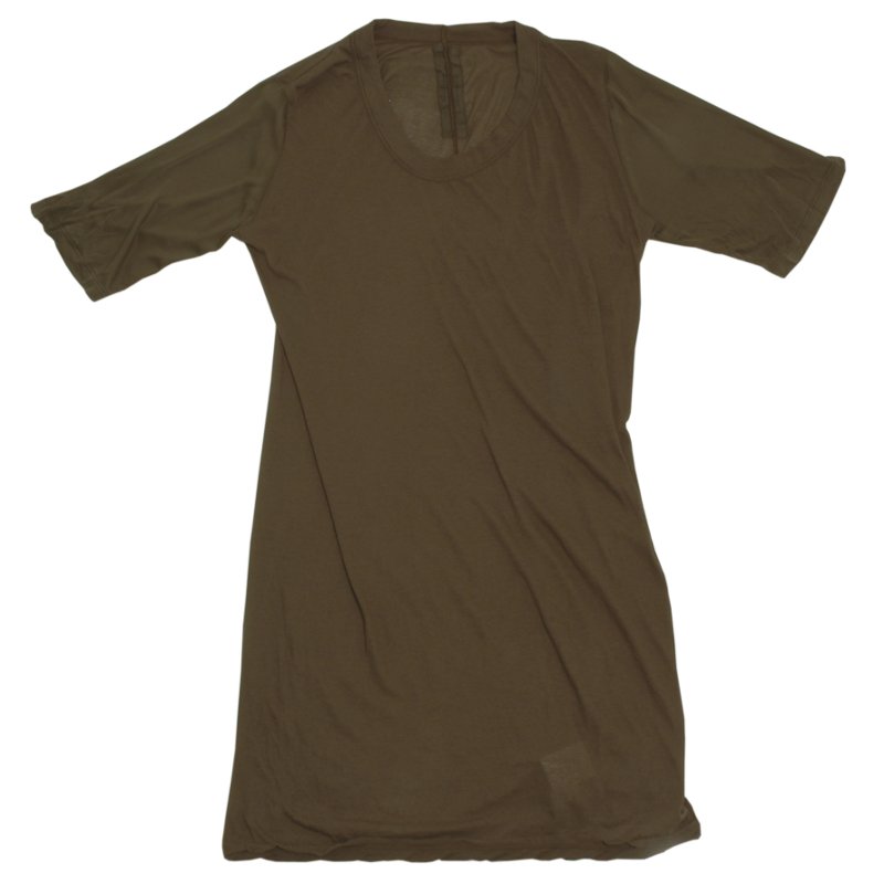 RICK OWENS Scoop Neck Silk Sleeve T-Shirt