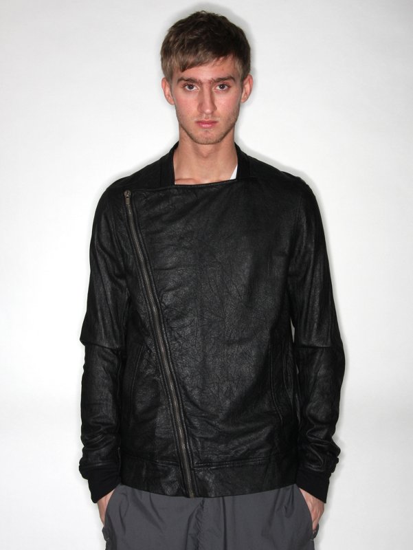 RICK OWENS Draped Leather Jacket