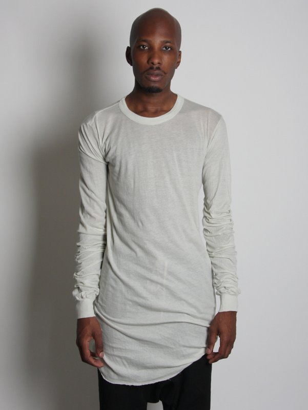 rick owens Oyster Long Sleeve Semi-sheer T-Shirt