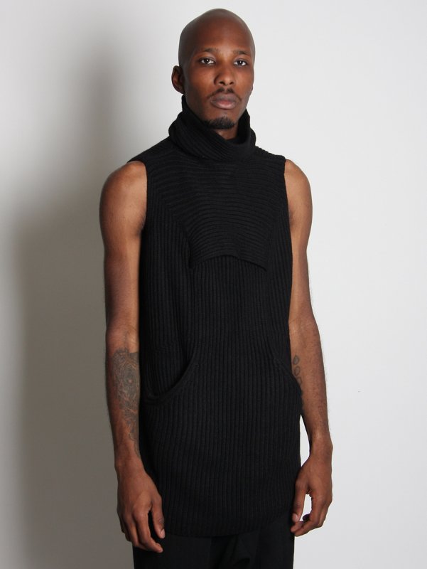 Rick Owens Black Rib Knit Tunic
