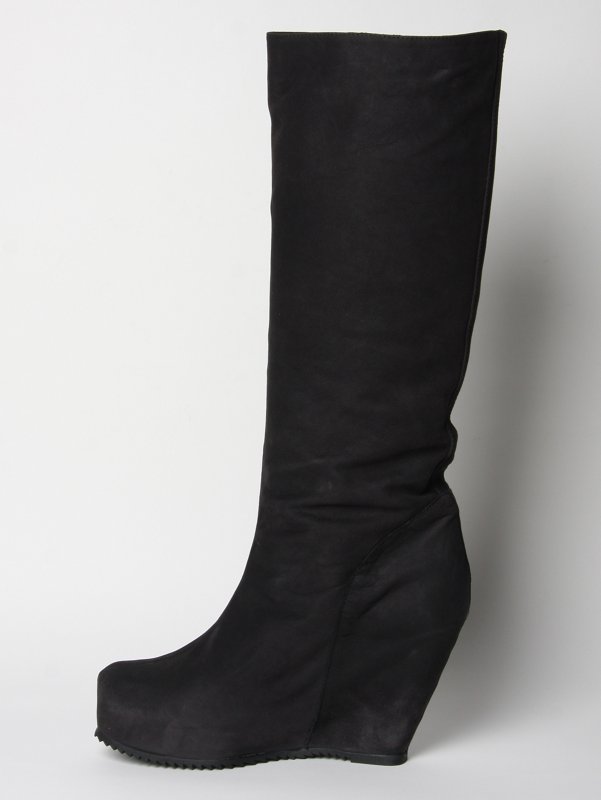 Rick Owens Suede Platform Wedge Boots