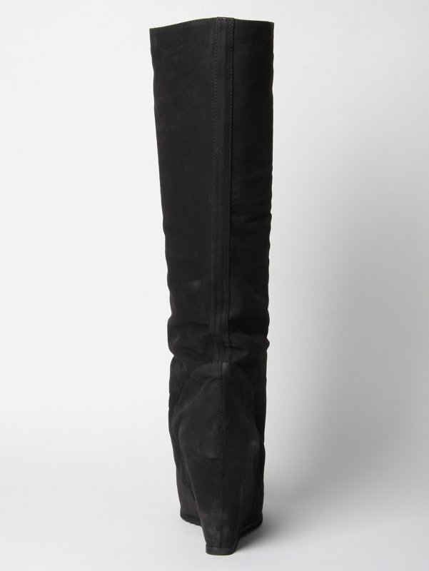 Rick Owens Suede Platform Wedge Boots
