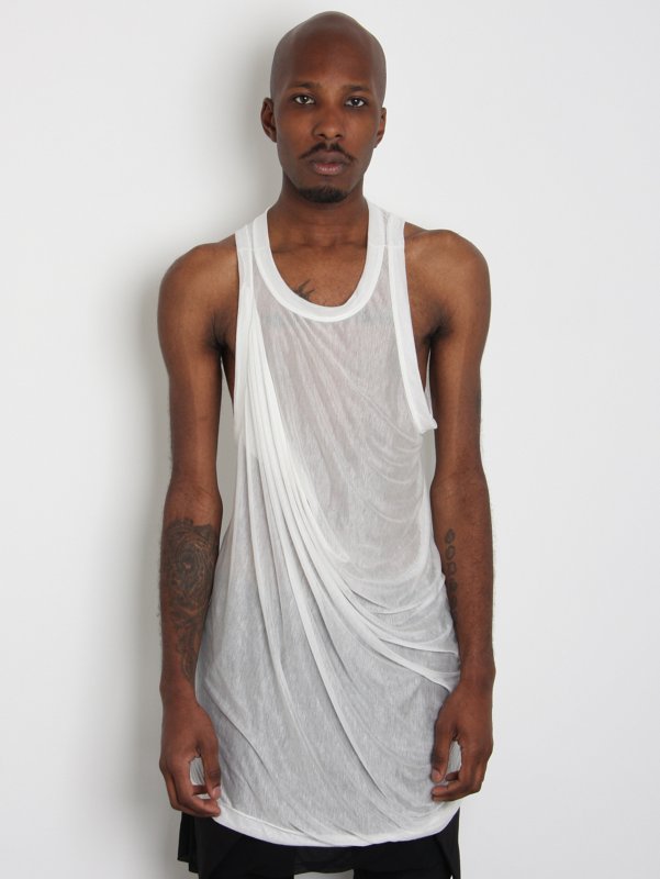 Rick Owens Anthem Men's Aysmmetric Wrap Tank Vest