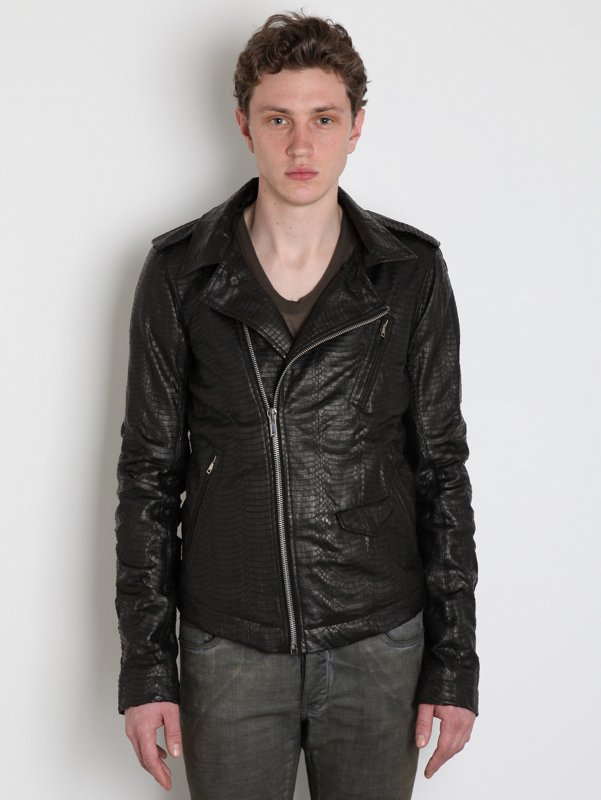 Rick Owens Men's Snake Skin Motorcycle Jacket