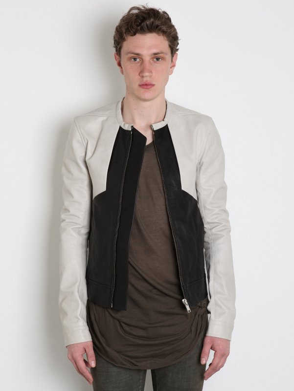 Rick Owens Men's Pannelled Leather Jacket