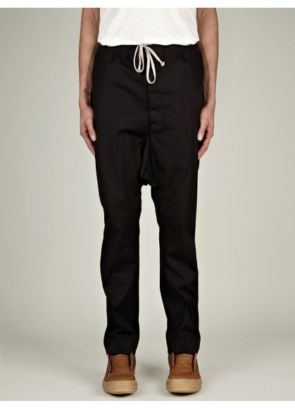 Men's Long Black Drawstring Pants