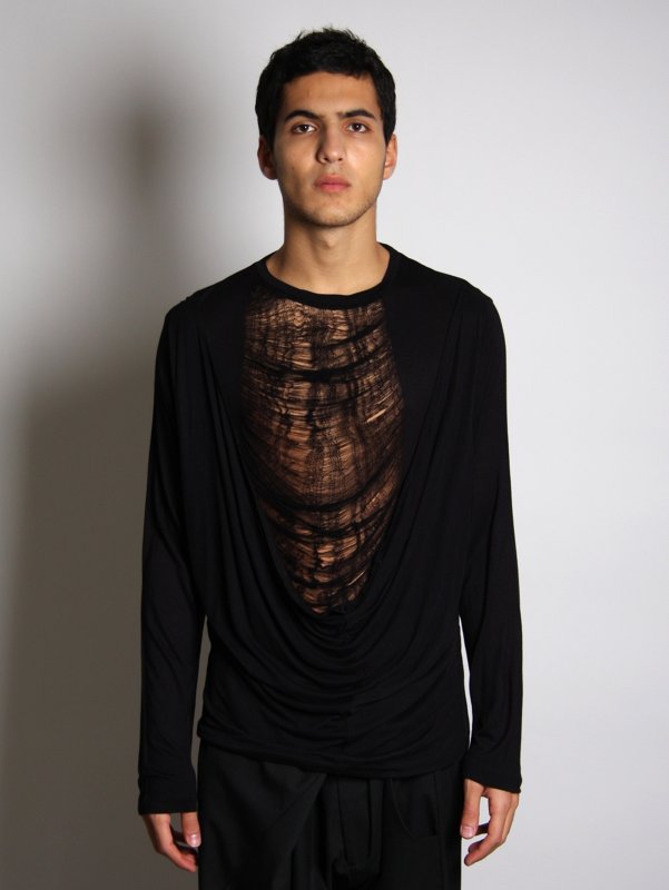 Deconstructed Chest Long Sleeve T-Shirt