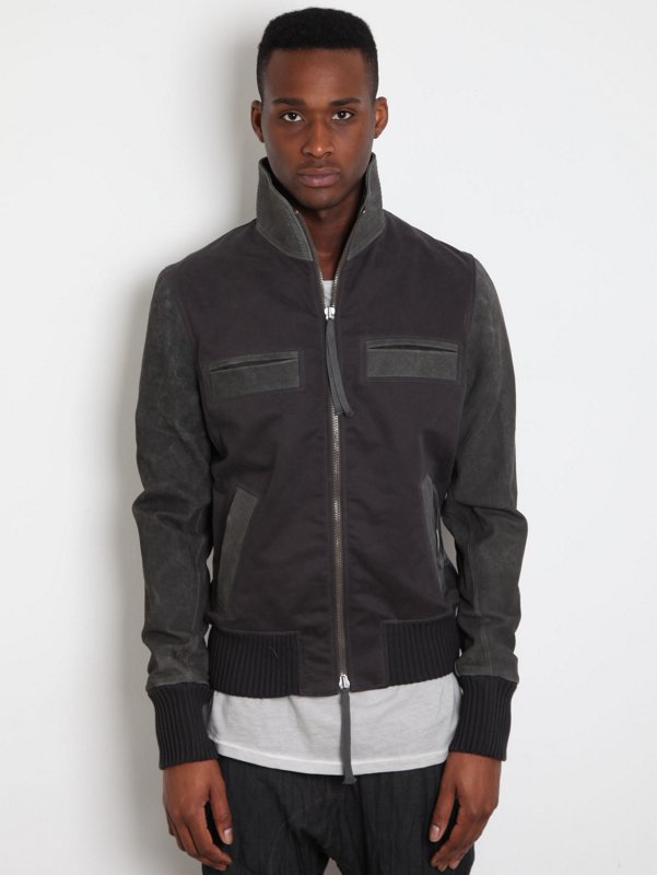 SILENT By Damir Doma Men's Jathi Leather Sleeved Blouson