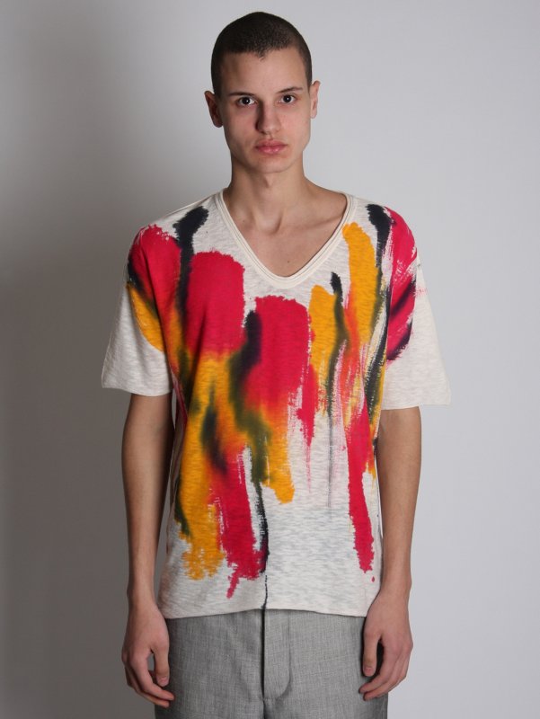 Side Slope Knitted V Neck Pullover