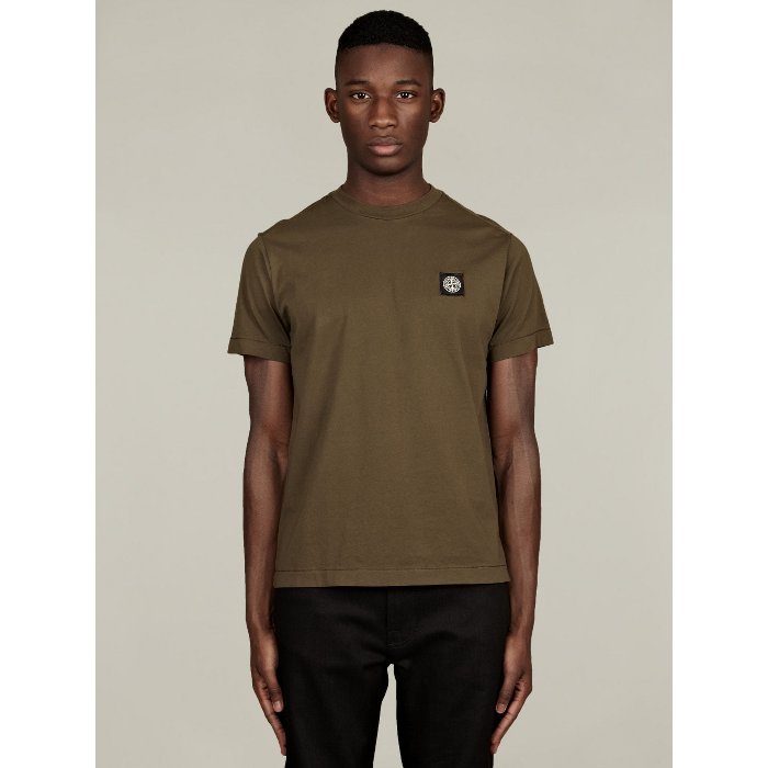 Mens Green Basic Cotton T-Shirt