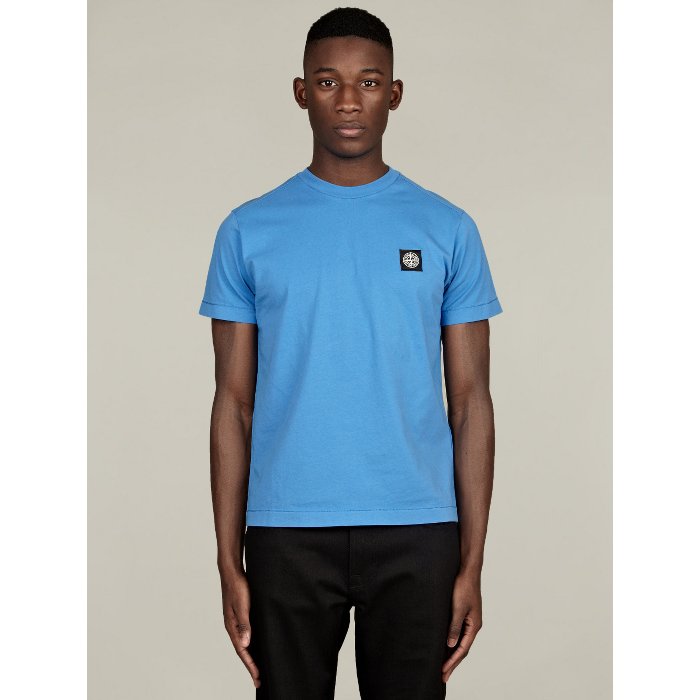 Mens Blue Basic Cotton T-Shirt