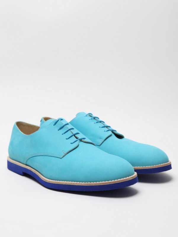 T & F Slack Men's Nubuck Turquesa Derby Shoe with Micro Sole