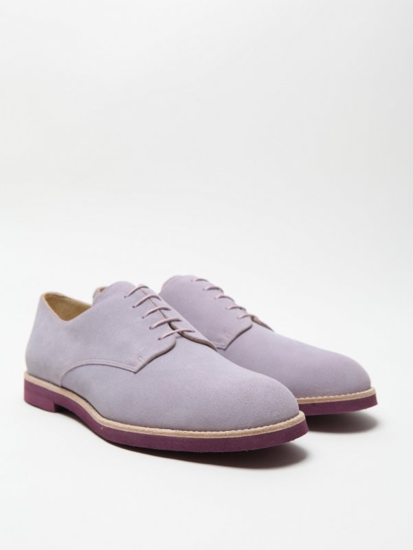 T & F Slack Men's Lilac Suede Derby Shoe with Micro Sole