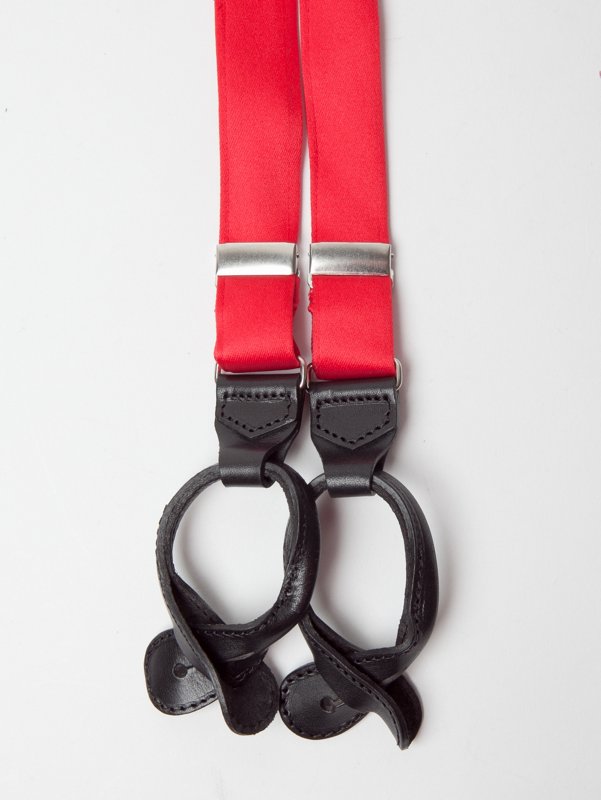 Thom Browne Men's Red Satin Suspenders