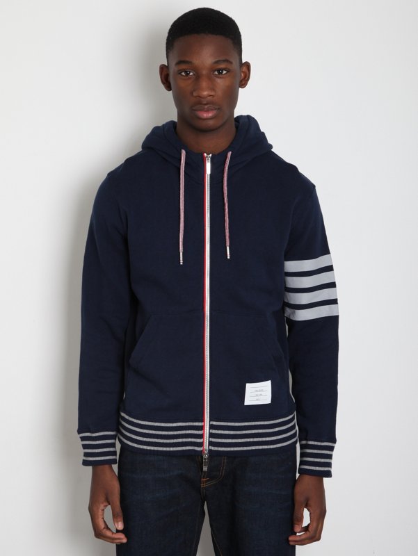 Thom Browne Men's Fleece Zipped Hoodie Sweat