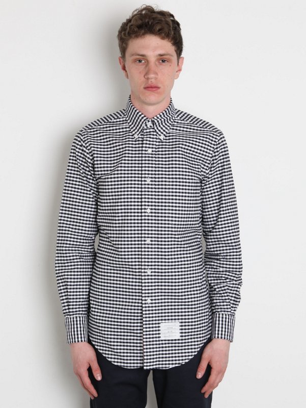 Thom Browne Men's Classic Collar Gingham Shirt