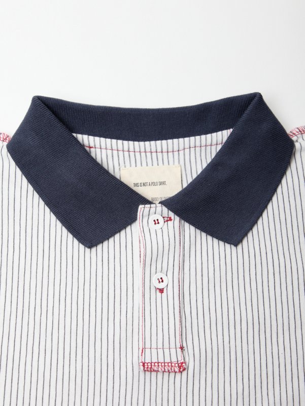 This Is Not a Polo Shirt Baseball Pinstripe Polo Shirt: White
