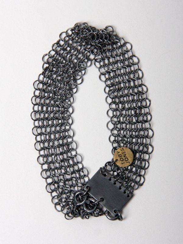 Toby Jones Shackles Cuff Silver Chain Maille Bracelet