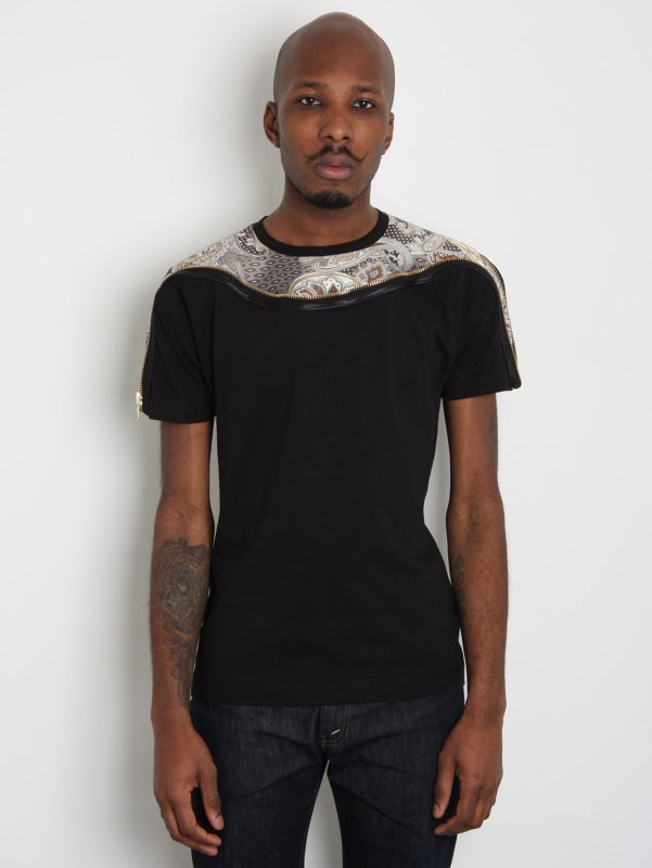 To-orist Paisley Silk Zip T-Shirt