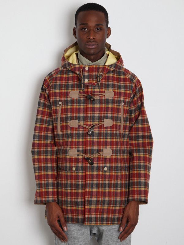 White Mountaineering Men's Goretex Check Duffle Coat  1
