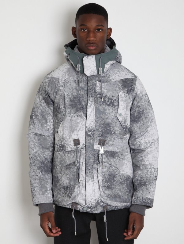 White Mountaineering Men's Pertex Digital Camo Middle Down Jacket