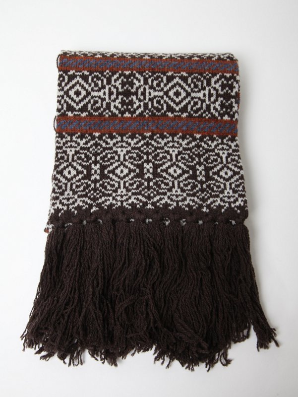 White Mountaineering Men's Jacquard Knit Arabesque Scarf