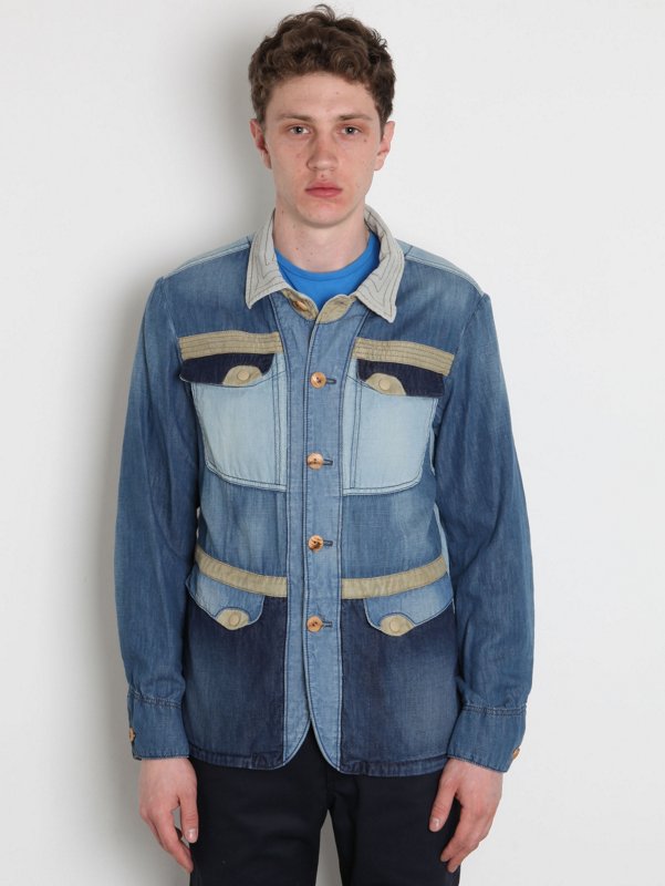 White Mountaineering Men's 6oz Denim Shooting Jacket