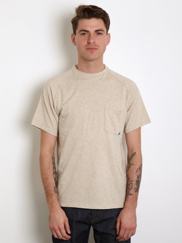 White Mountaineering Cotton Front Pocket Raglan Half Sleeve T-Shirt