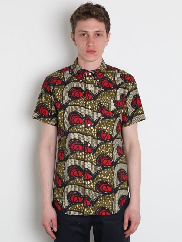 Woolrich Woolen Mills Men's Half Sleeve African Print Shirt